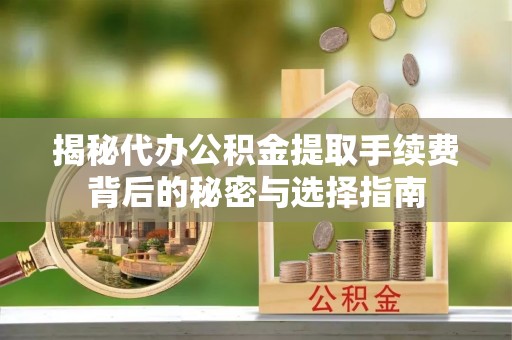 茂林揭秘代办公积金提取手续费背后的秘密与选择指南